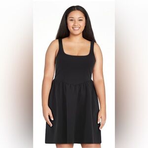 No Boundaries V Waist Fit & Flare Tank Dress Womens XL Whimsigoth Black Swancore